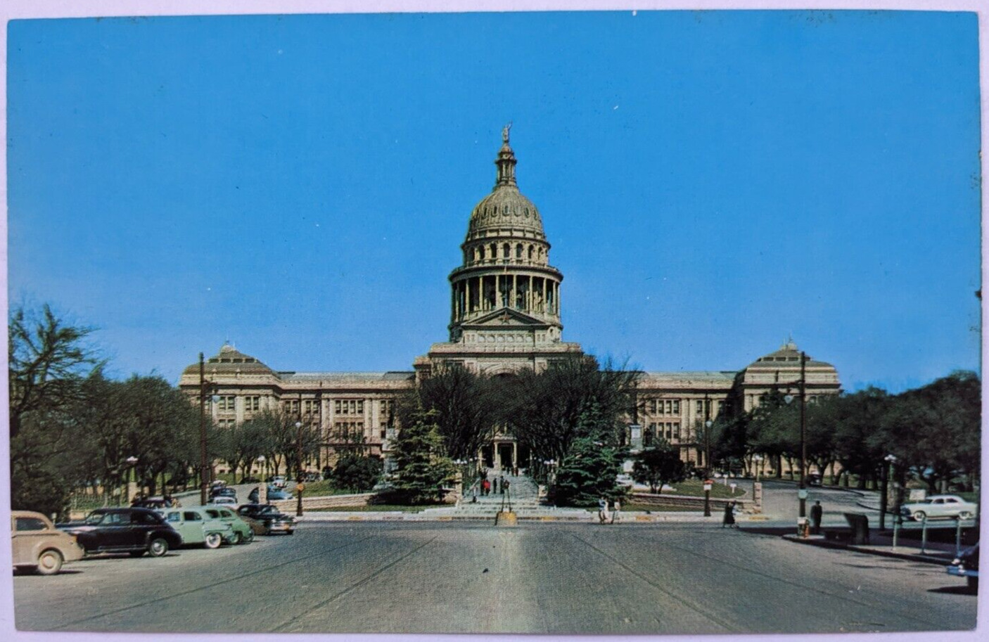 Austin, TX- Texas State Capitol Building Mid-Century Vintage Cars Postcard UNP