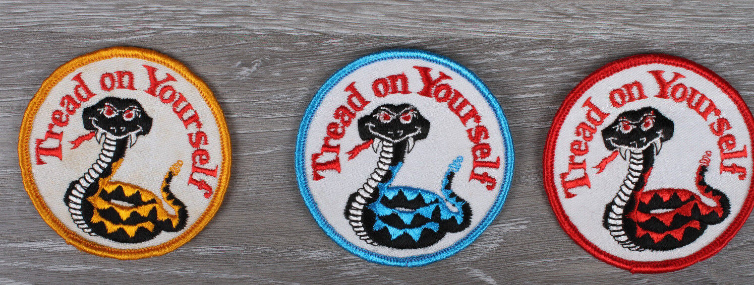 Lot of 3Tread On Yourself Patch Vintage NOS Hippies Humor US Flag 60's 