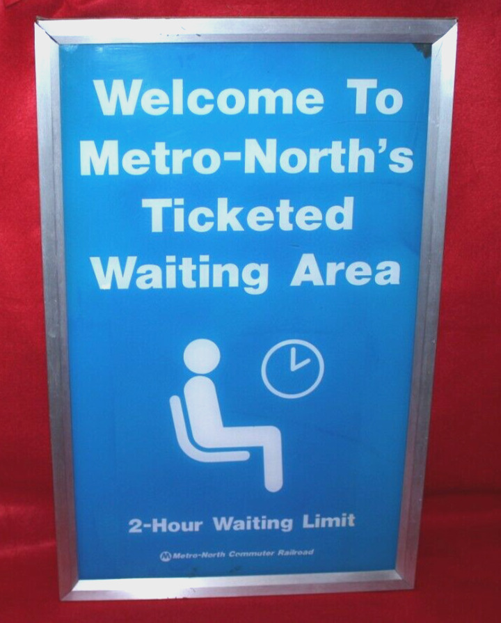Grand Central Terminal Metro-North Railroad MNCRR Waiting Room Sign Poster Rare