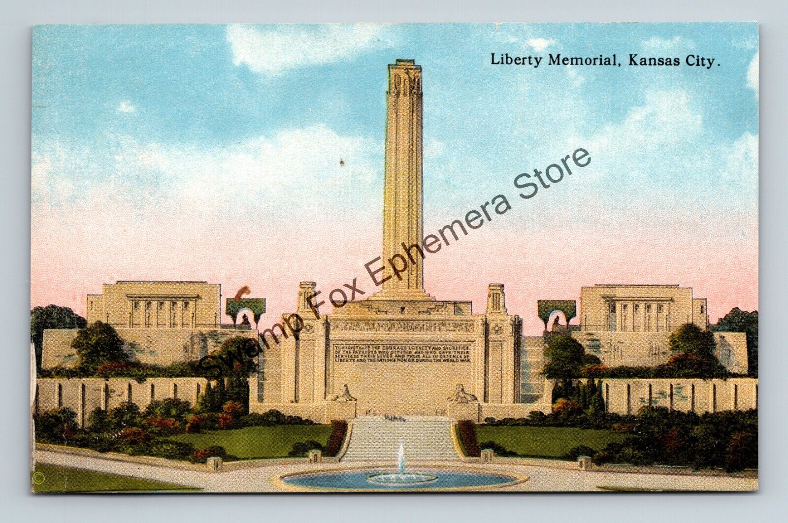 Postcard Liberty Memorial Kansas City Missouri