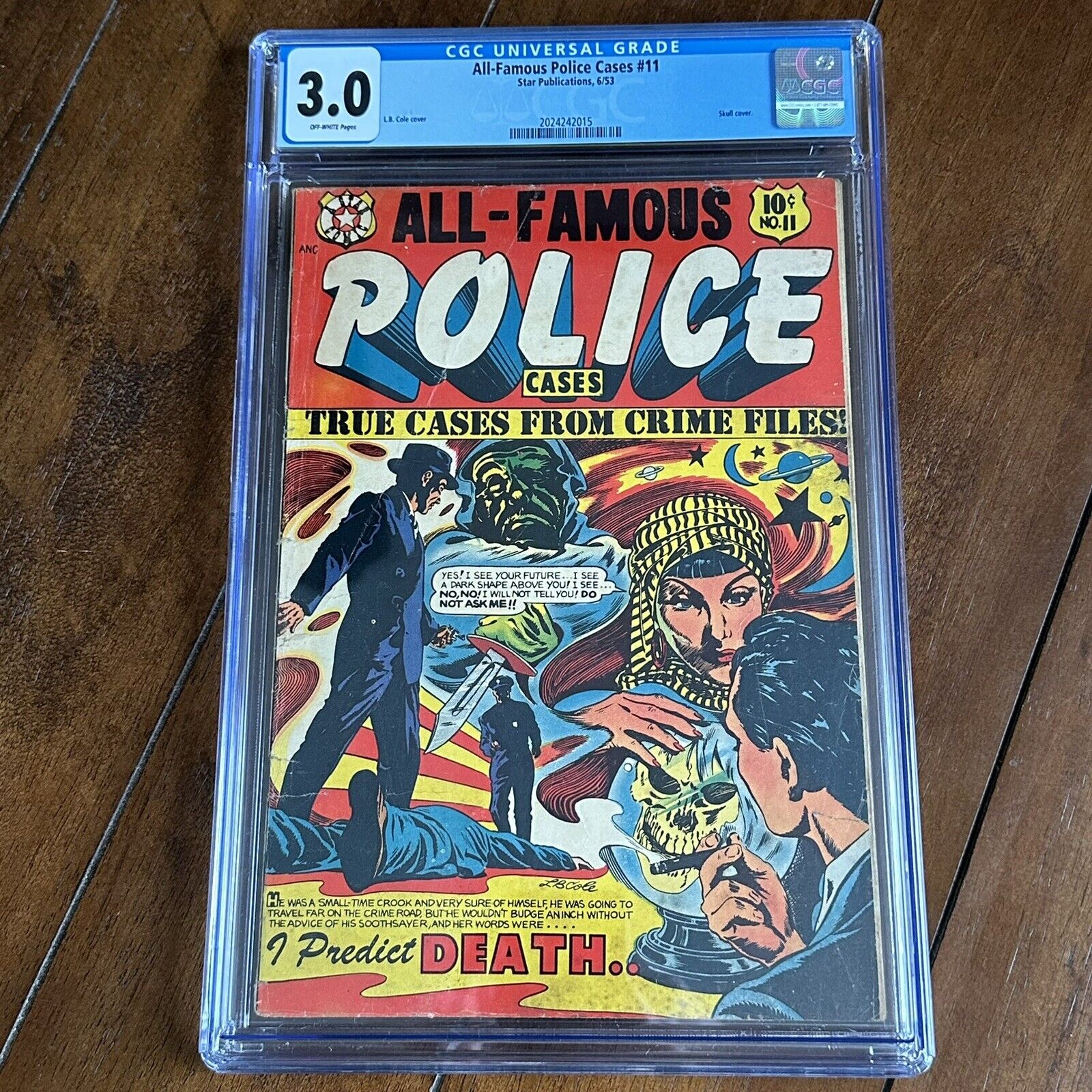 All-Famous Police Cases #11 (1953) - Skull Cover - CGC 3.0 - L.B. Cole