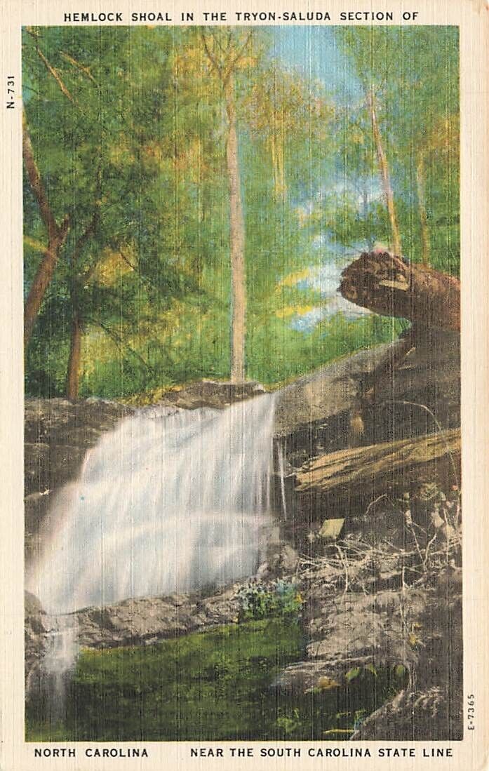 Vintage Hemlock Shoal Waterfall Linen Tryon NC P592 X