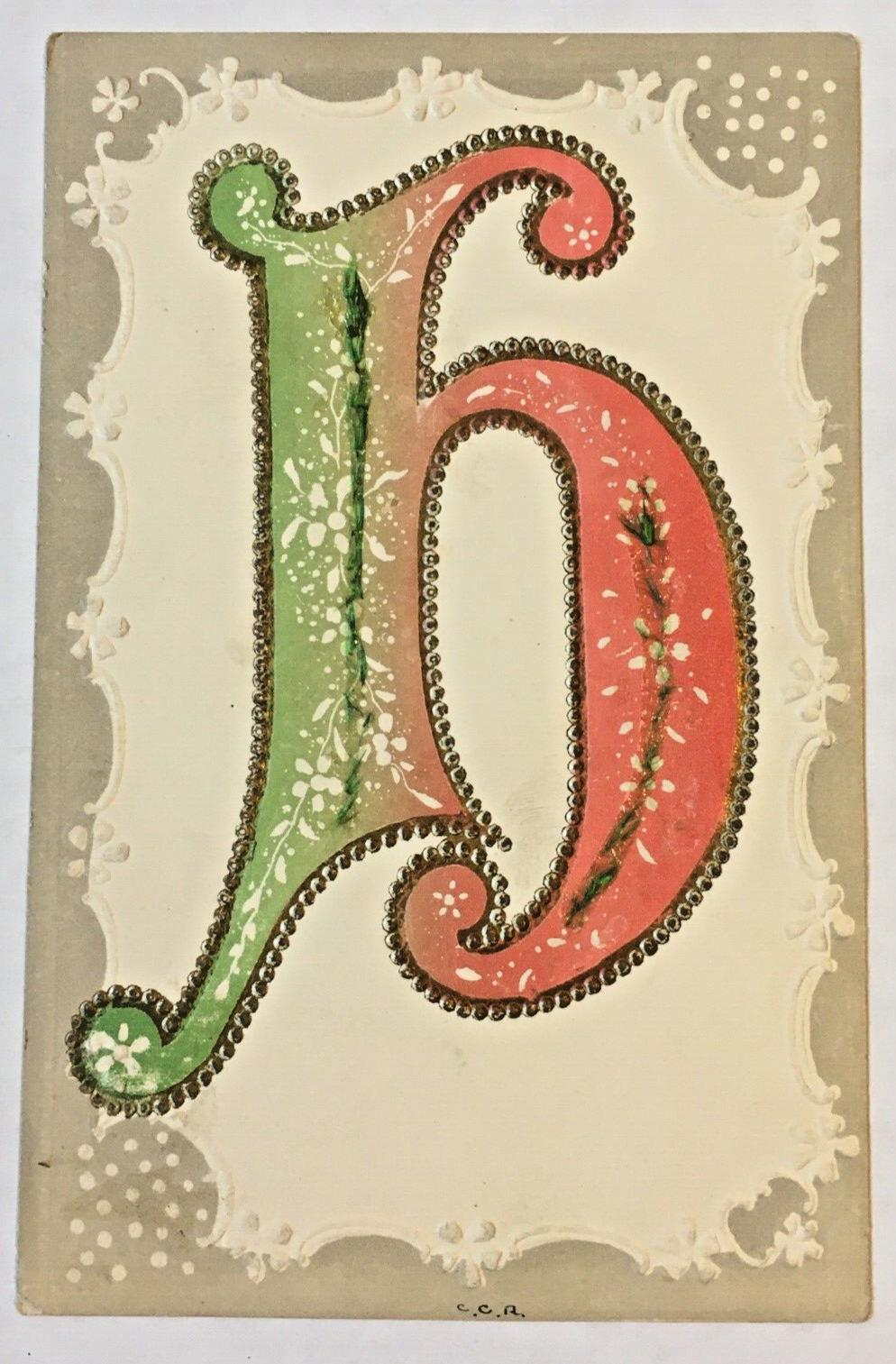 Postcard Art Nouveau Large Letter \
