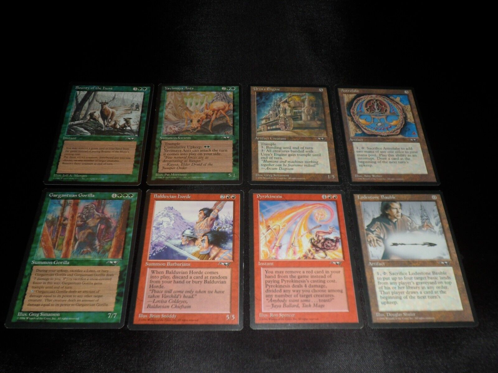 Alliances MTG Magic Cards x8 NM/LP (Lodestone Bauble, Horde, Bounty, Gorilla)