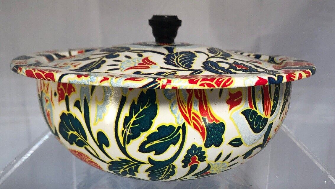 VINTAGE Nevco Lidded Container Republic SOUTH AFRICA Floral Pattern 