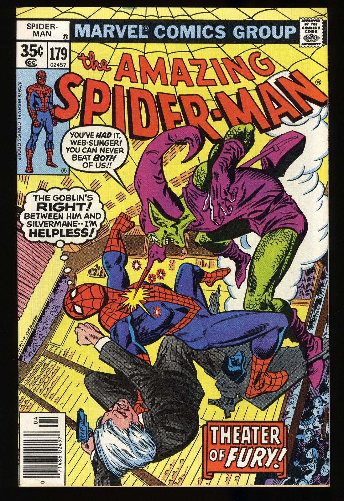 Amazing Spider-Man #179 NM 9.4 Green Goblin Cover Theater of Fury Marvel 1978