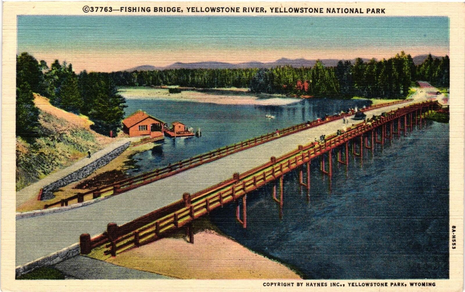 Vintage Postcard- Fishing Bridge, Yellowstone River, Yellowstone Nat Early 1900s
