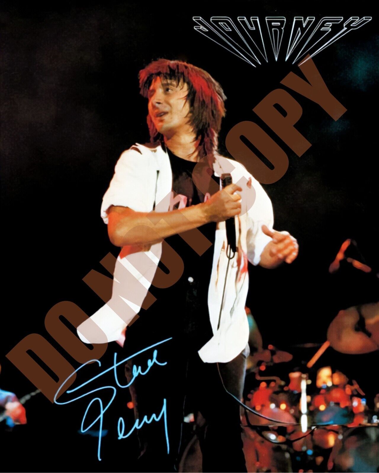 Steve Perry From Journey In Concert Promo Preprint Signature 8x10 Photo