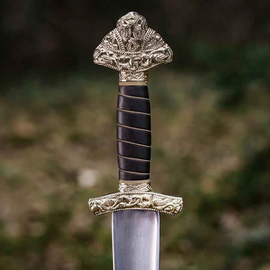 Custom Handmade D2 Steel Sword Viking Sword With Unique Leather Sheath