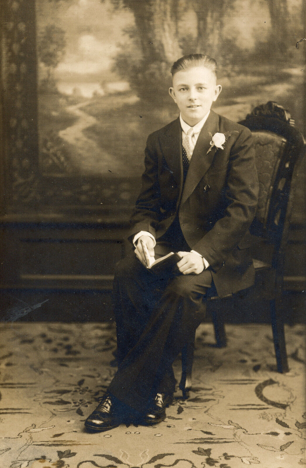 c.1890s sepia Photograph young man  4.25 X 6.5\