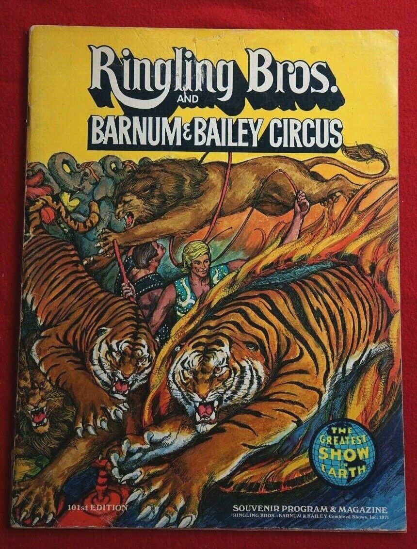 VINTAGE 1971 RINGLING BROS and BARNUM & BAILEY CIRCUS PROGRAM - 101st EDITION