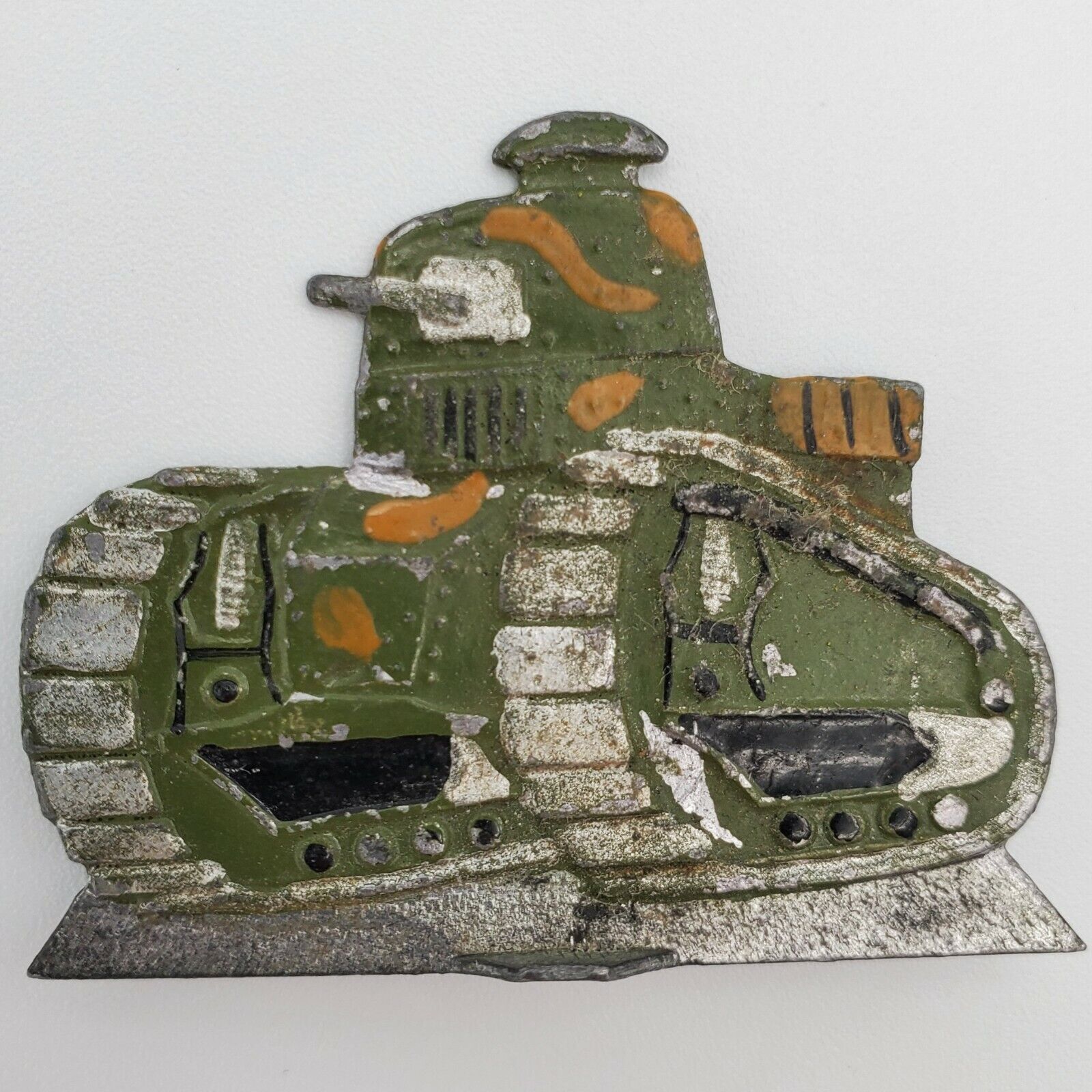 Original WW1 Antique Lead Model Tank Renault FT 17 French Toy model painted old