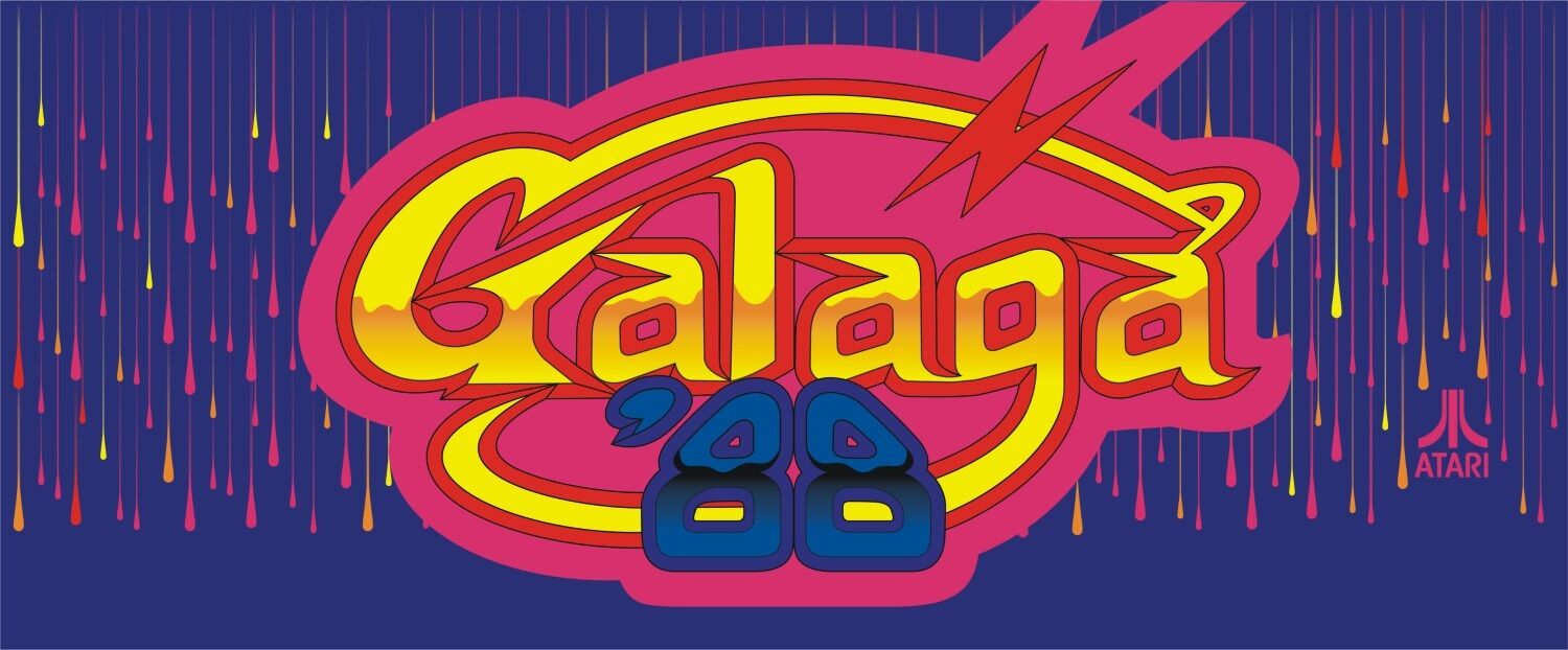 Galaga 88 Arcade Marquee For Reproduction Header/Backlit Sign