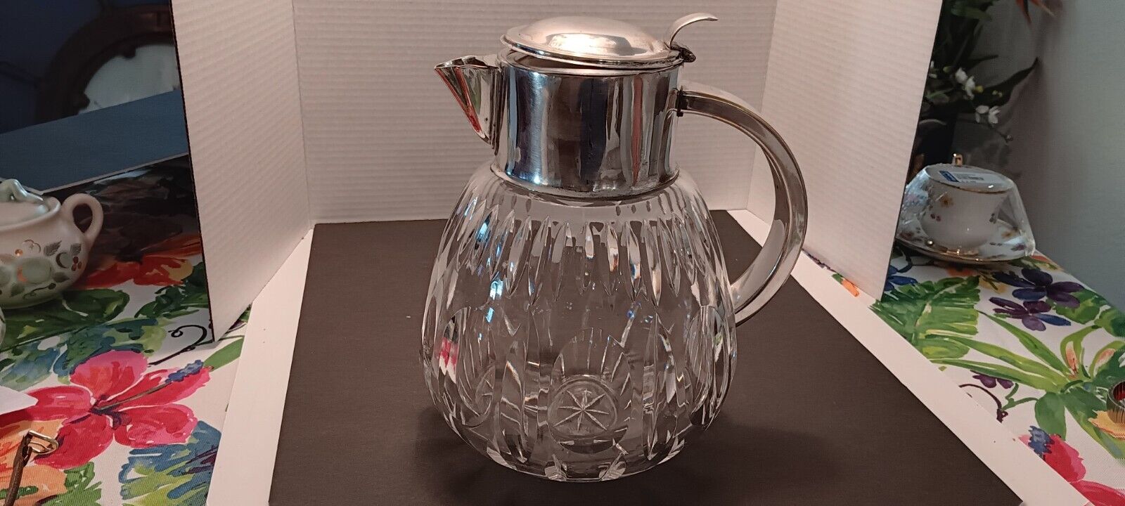 1850's - late 1800's Stunning Baccarat Silver Plated Crystal Water Pitcher