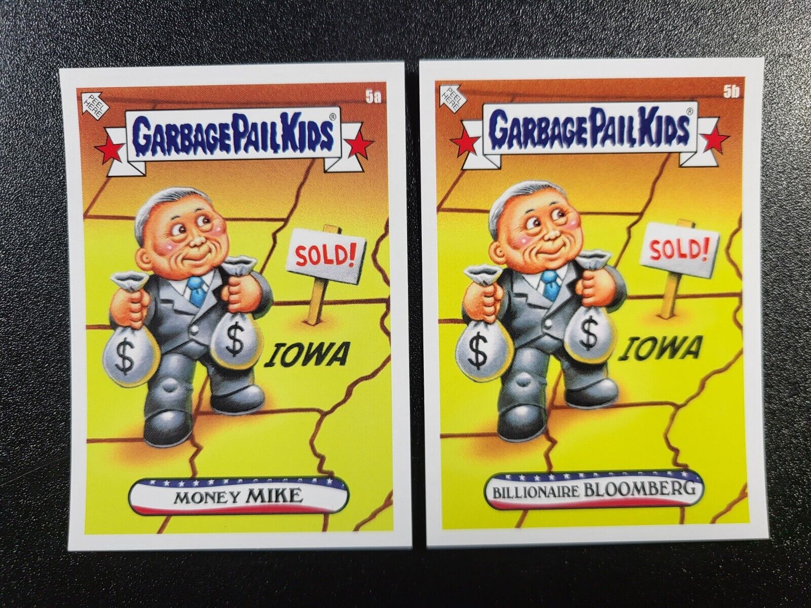 Mike Bloomberg tries to buy Presidency Spoof 2 card Set 2020 Garbage Pail Kids