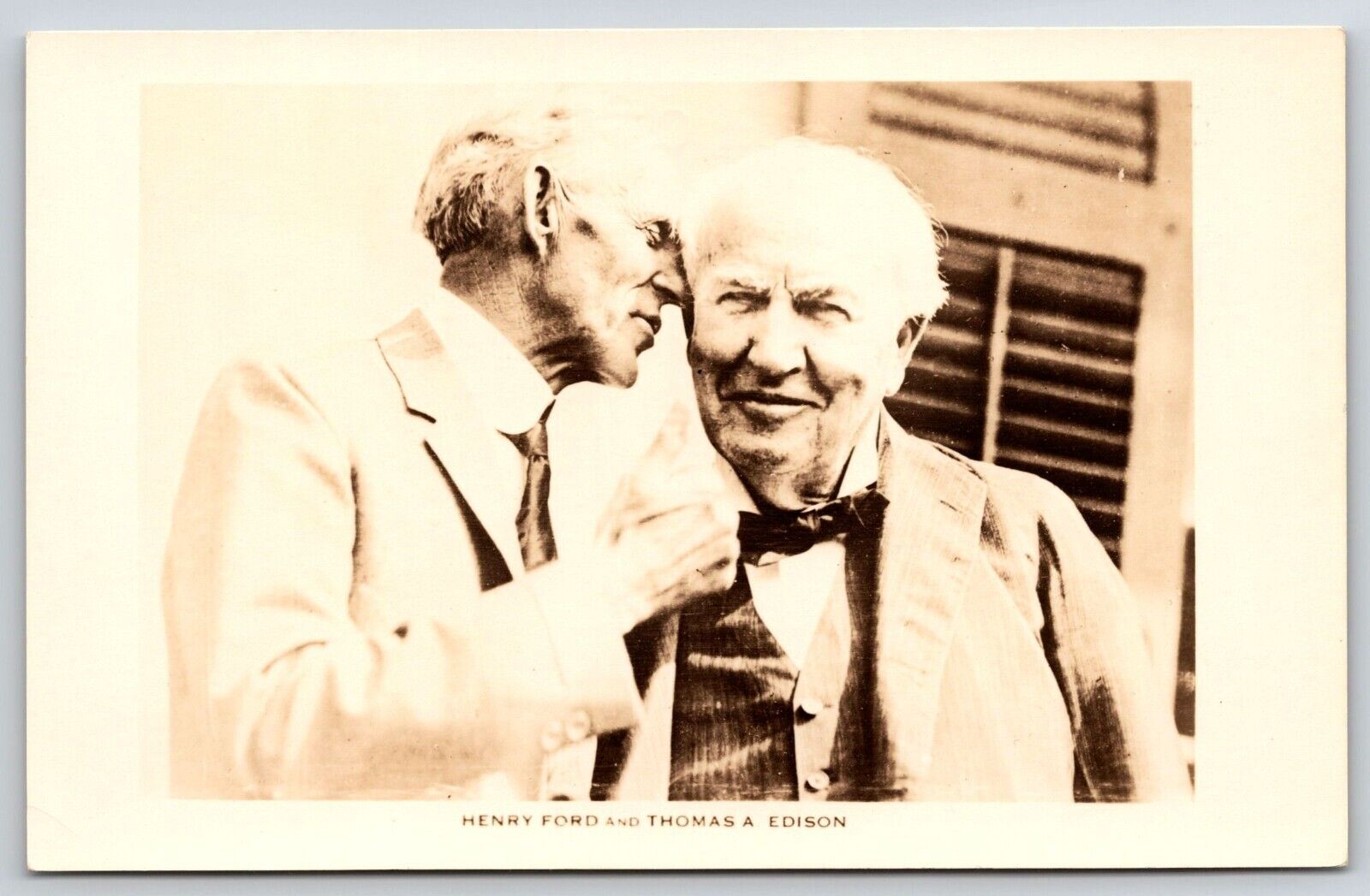 RPPC Henry Ford and Thomas A Edison Real Photo Postcard Vintage MI Photo