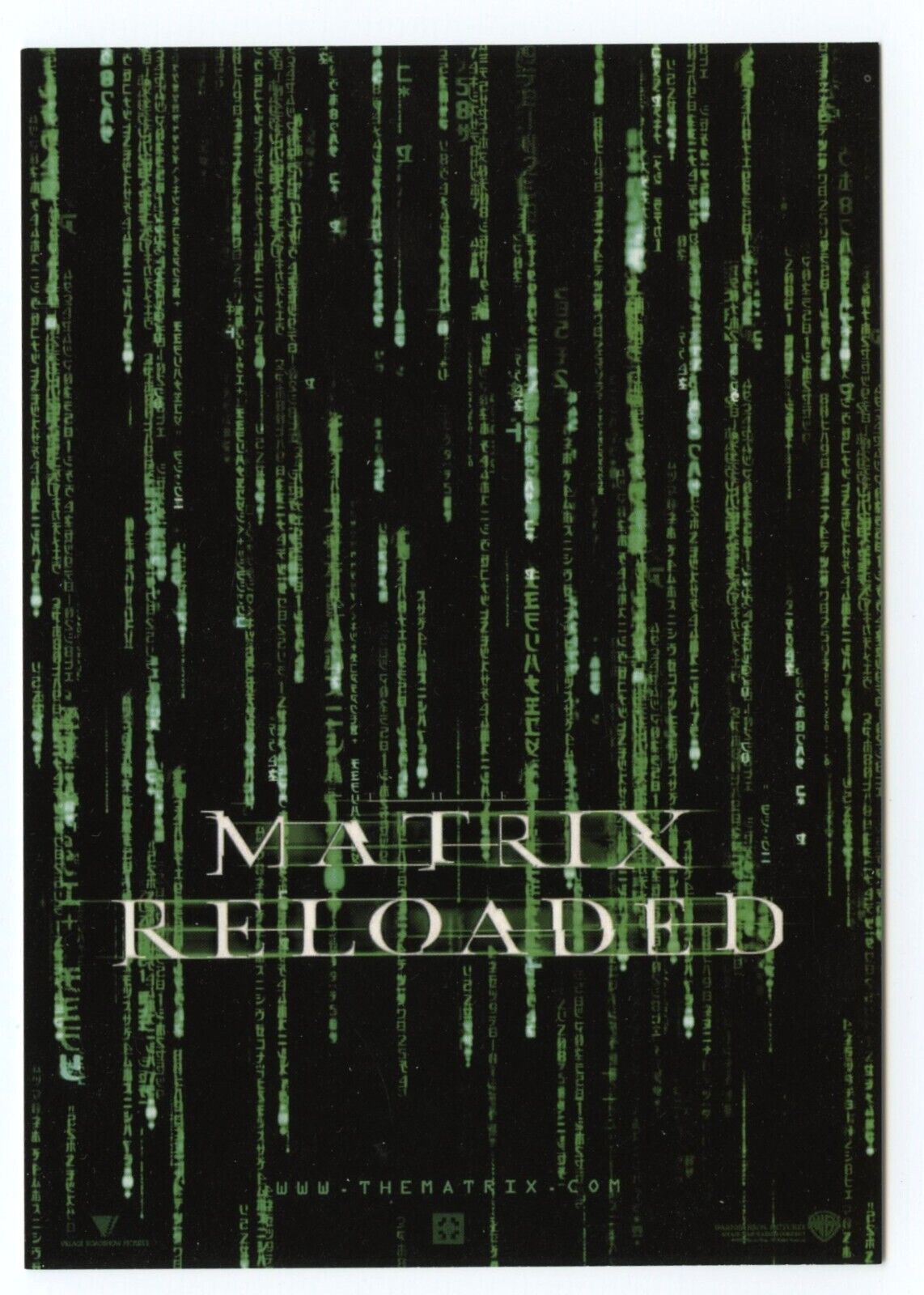 Matrix Reloaded Movie Cinema Film Poster Art Postcard