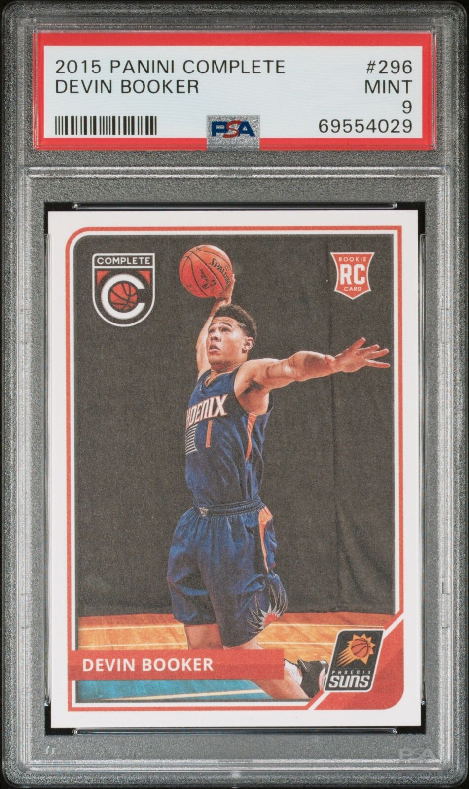 Devin Booker 2015 Panini Complete Basketball Rookie Card RC #296 Graded PSA 9