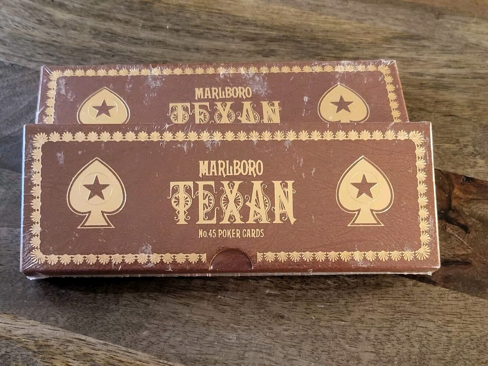 Vintage NOS Marlboro Texan No 45 Double Deck Poker Cards Lot Of 2 Sealed 4 Decks