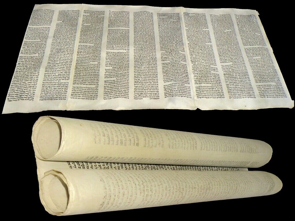 LARGE RARE ANCIENT TORAH BIBLE MANUSCRIPT 400 YEARS Ashkenaz Kabbalistic script 