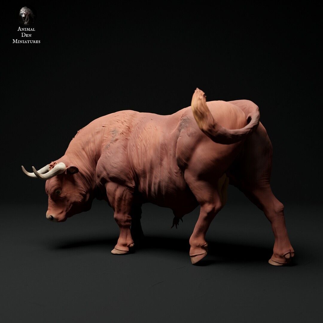 Breyer size traditonal 1/9 resin Red Devon bull grazin companion animal figurine