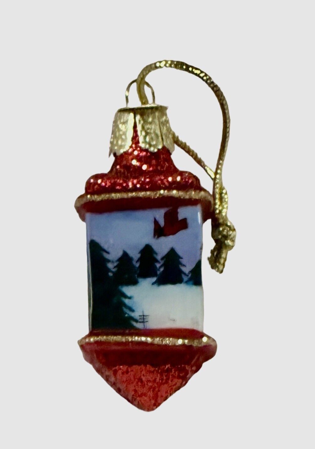 Old World Christmas Inside Out Winter Cardinals Ornaments Hand-Painted Sparkle