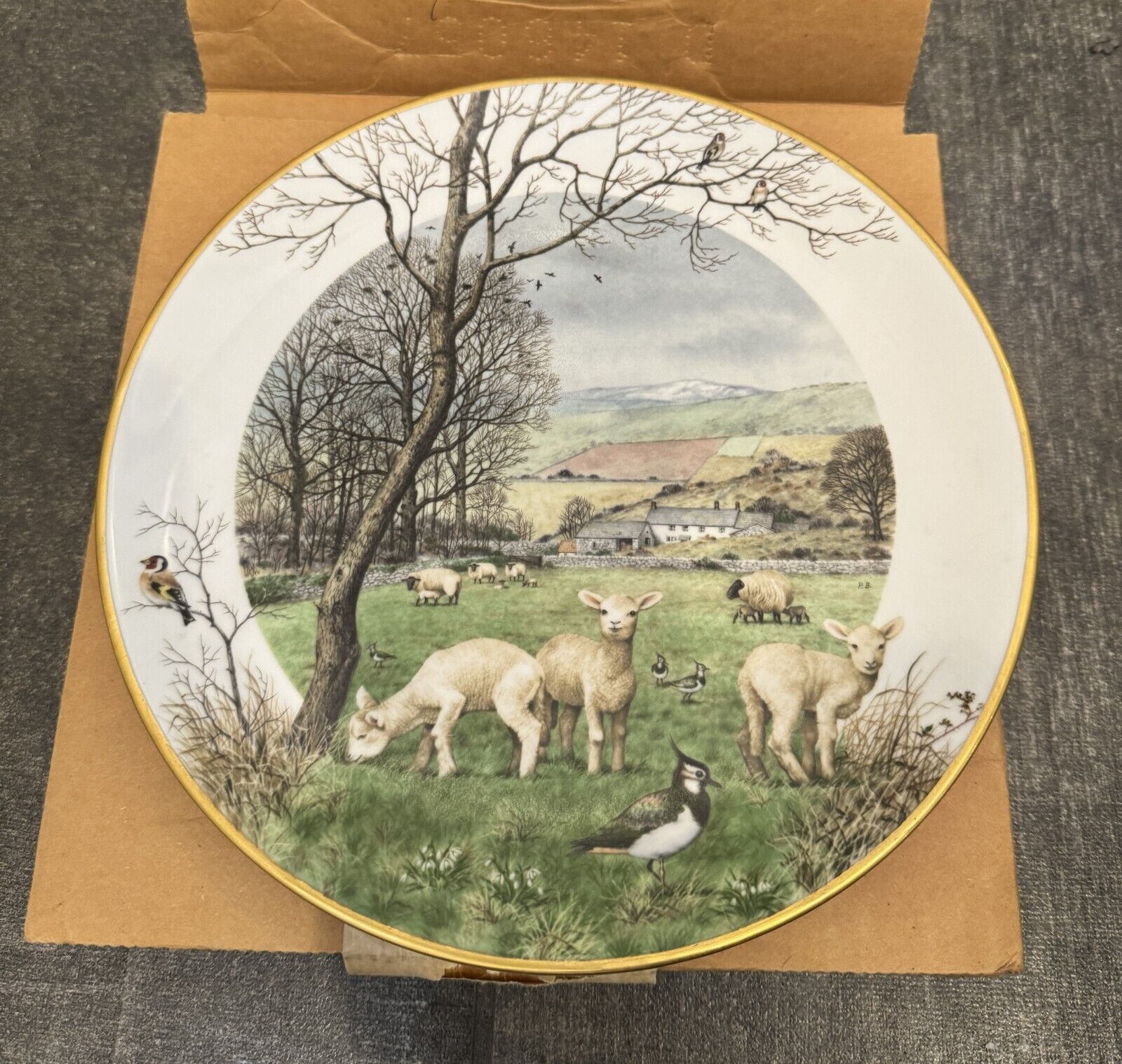 COLLECTOR PLATE BY PETER BANETT - JANUARY\'S LAMBING SEASON