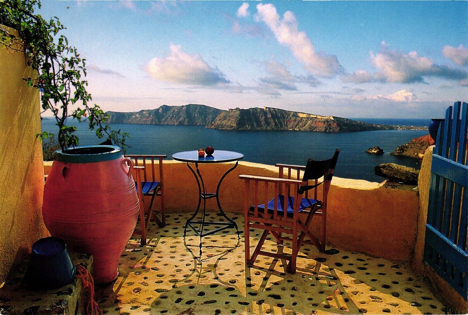 Patio Balcony View Greece Postcard