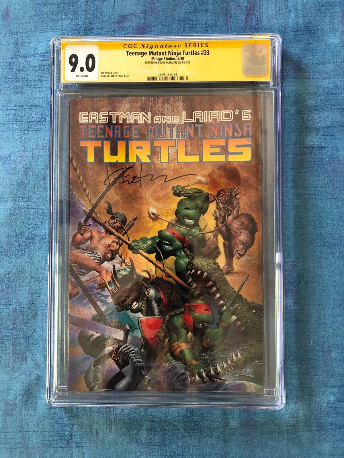 Teenage Mutant Ninja Turtles #33 - 1990 - CGC S.S. 9.0 - Signed By Kevin Eastman