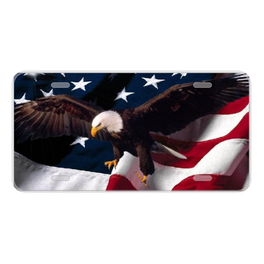 Custom Personalized License Plate Auto Car Tag Design With American Flag Eagle