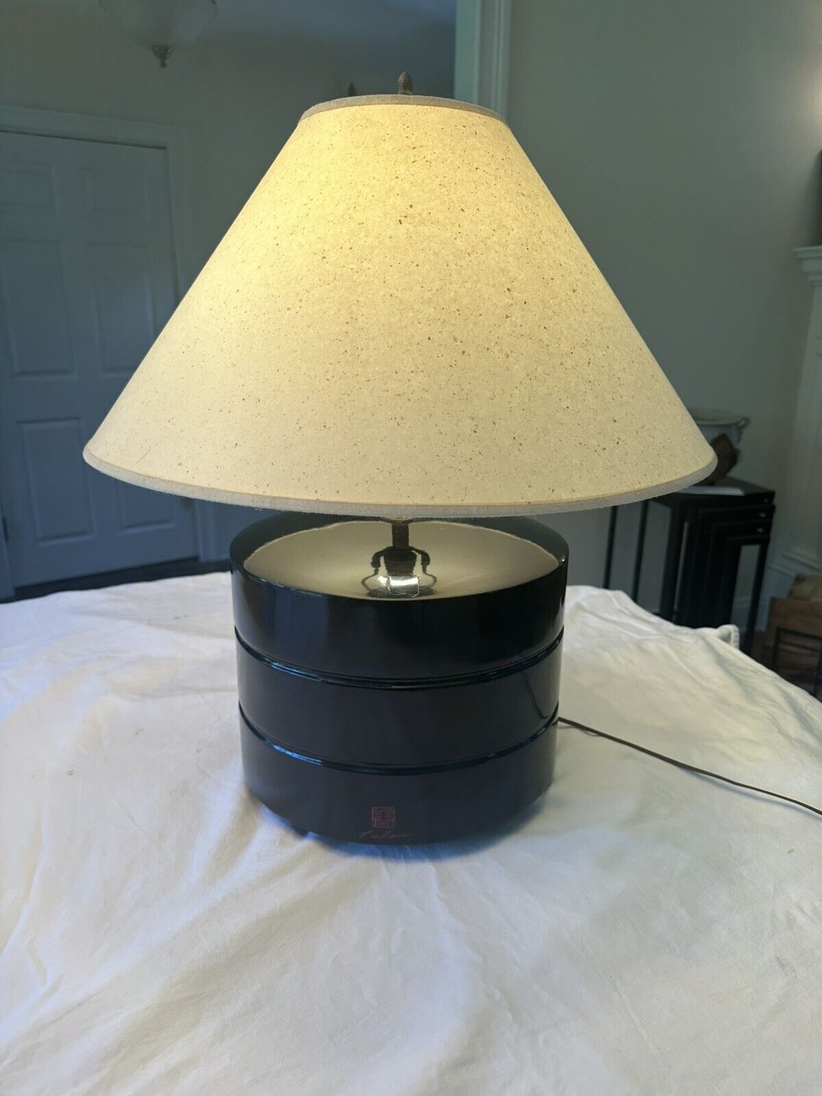 Rea Kasian 1970S Black Lacquered Table Lamp