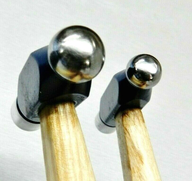 Mini Ball Peen Hammers Set of 2 Ball Pein Metal Working Jewelry Making 2oz & 4oz