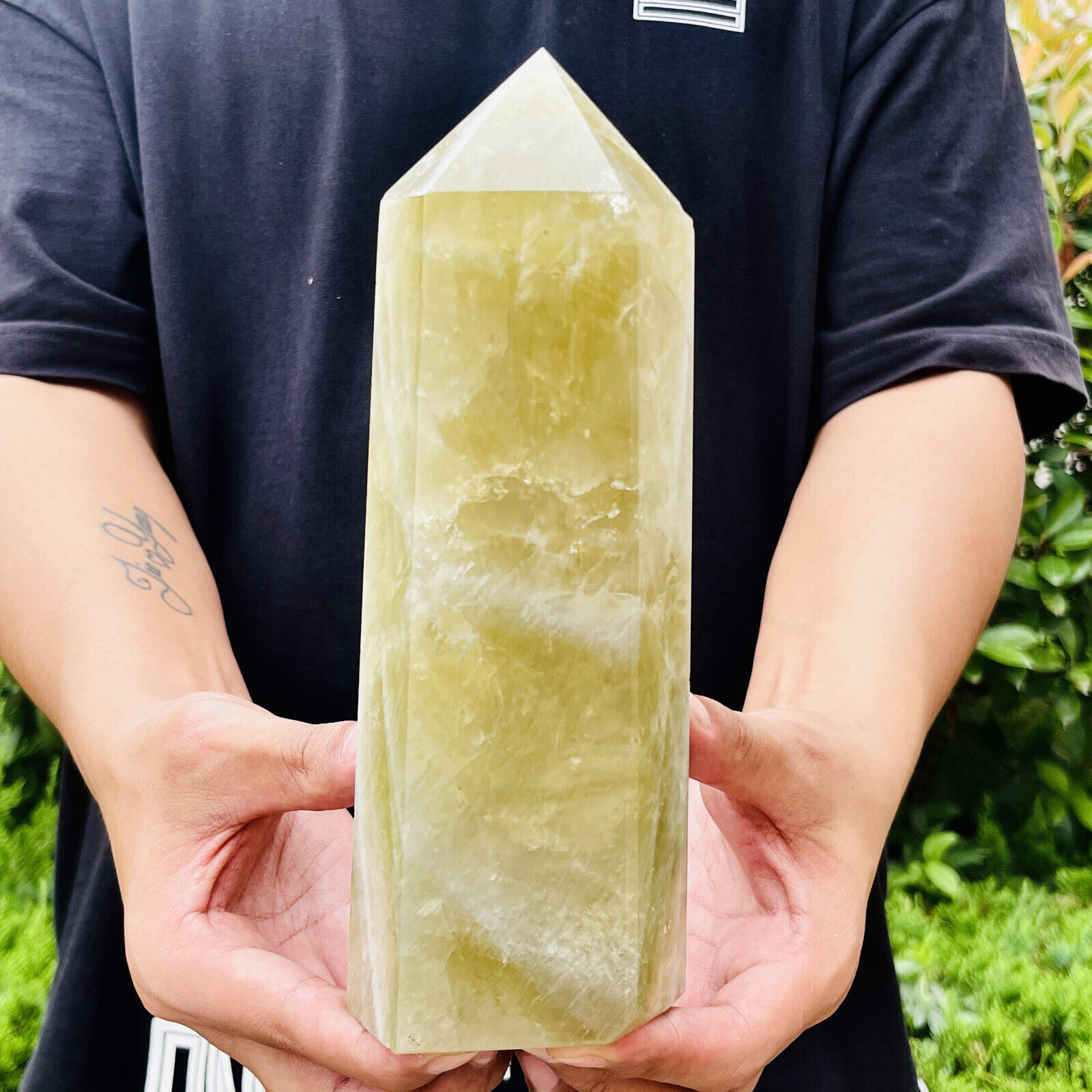 4.27LB Natural yello quartz obelisk crystal WAND point healing