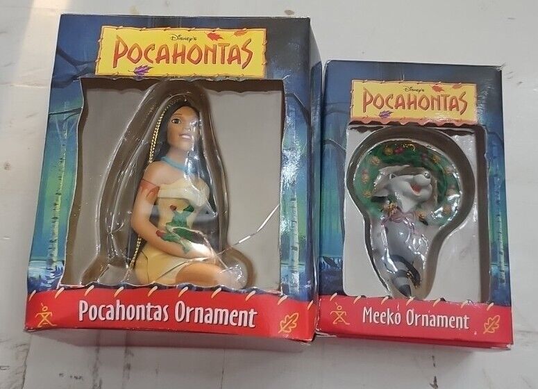 Disney Pocahontas And Meeko Ornament In Dented Box's 1995 First Issue