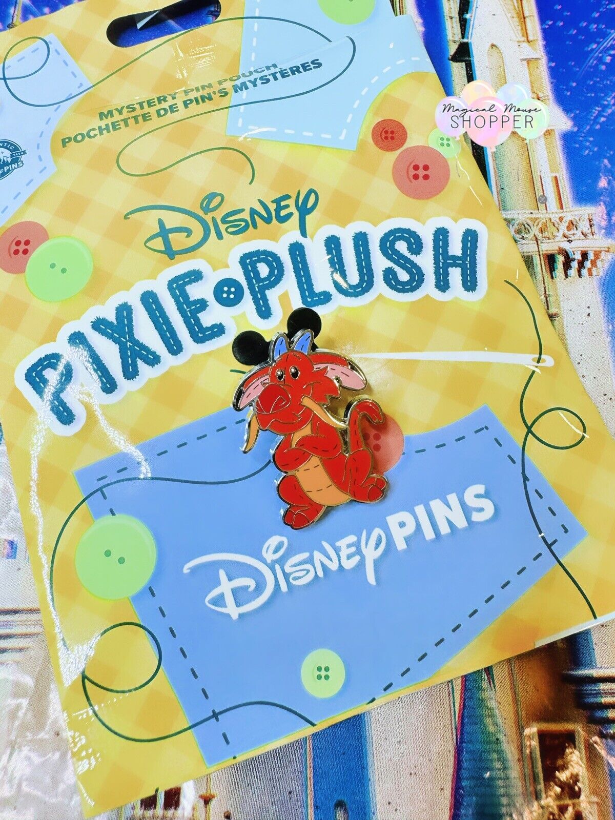 2024 Disney Parks Pixie Plush Mystery Bag Pin Mushu Mulan ONLY