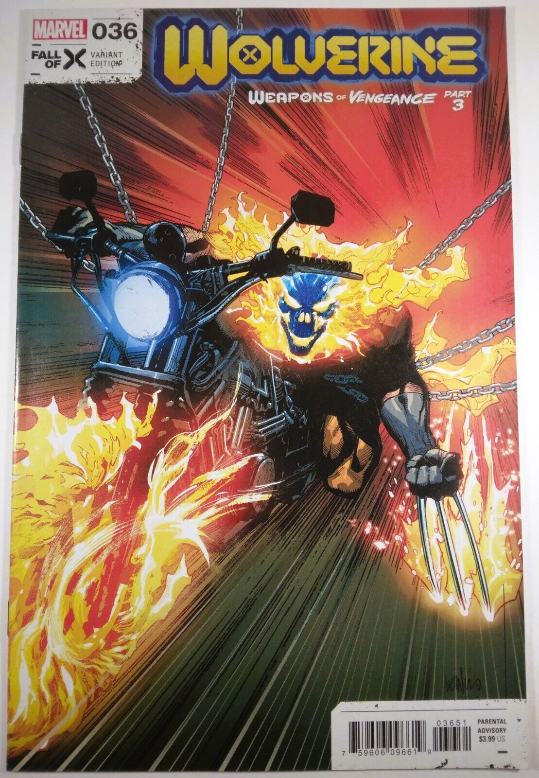 🔴🔥 WOLVERINE #36 LEINIL YU VARIANT FIRST PRINT 2023 Hellverine Ghost Rider VF-