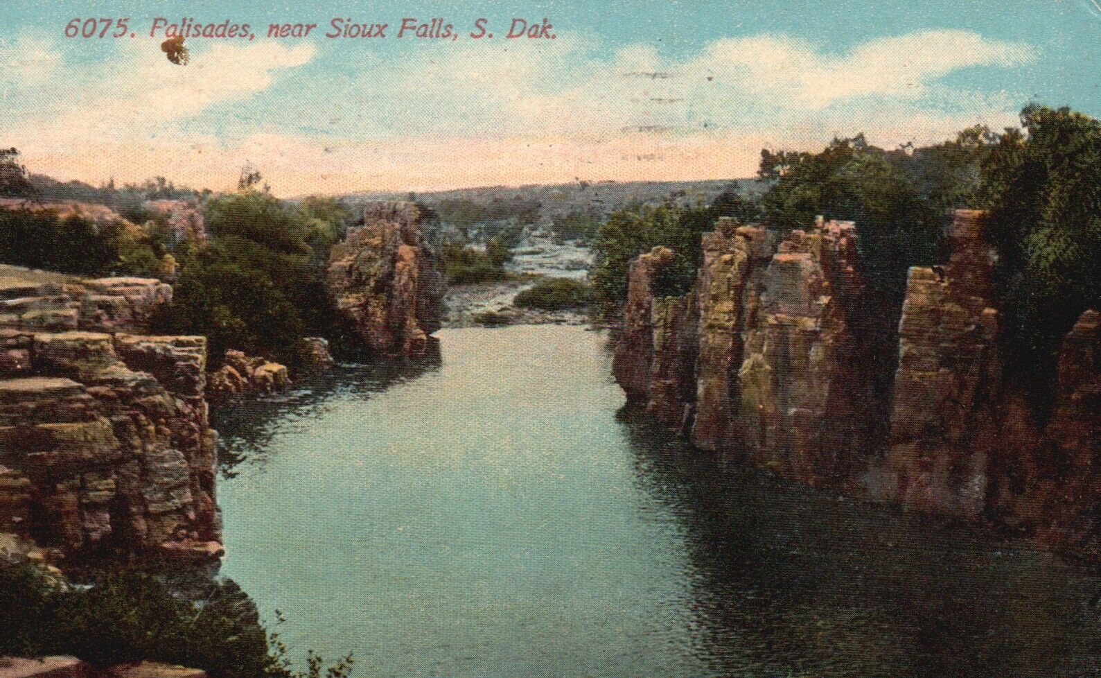 Postcard SD near Sioux Falls Palisades Posted 1914 Divided Back Vintage PC K420