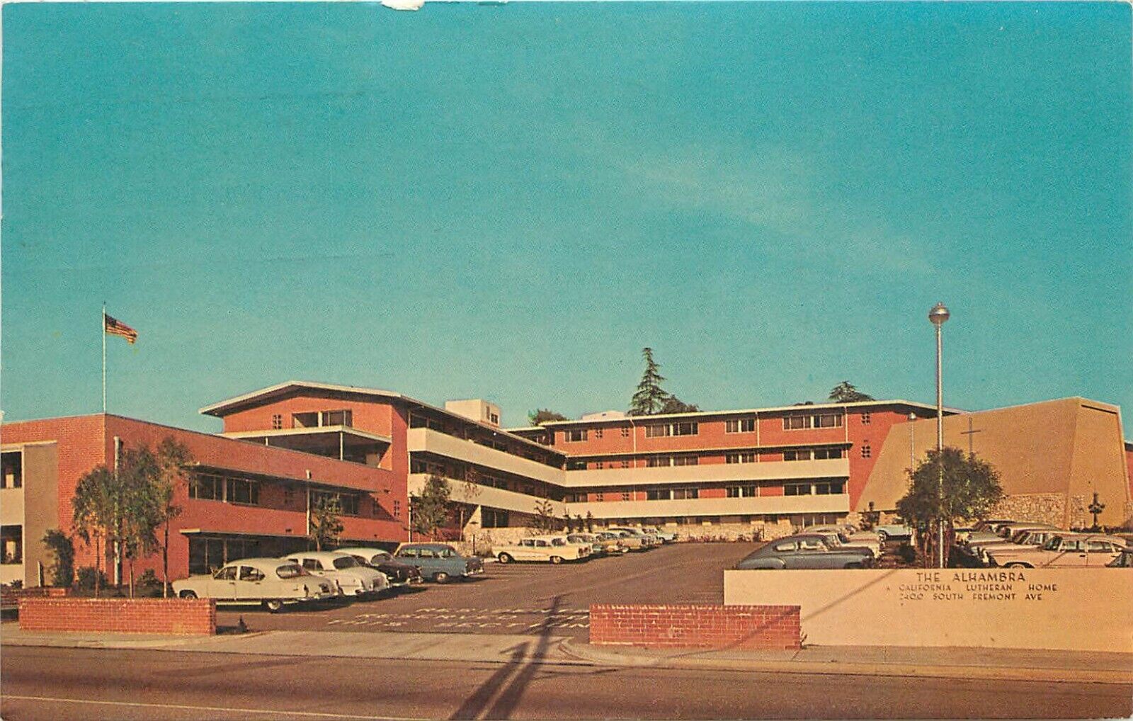 Mid-Century Postcard Alhambra CA Alhambra-West California Lutheran Home, Posted