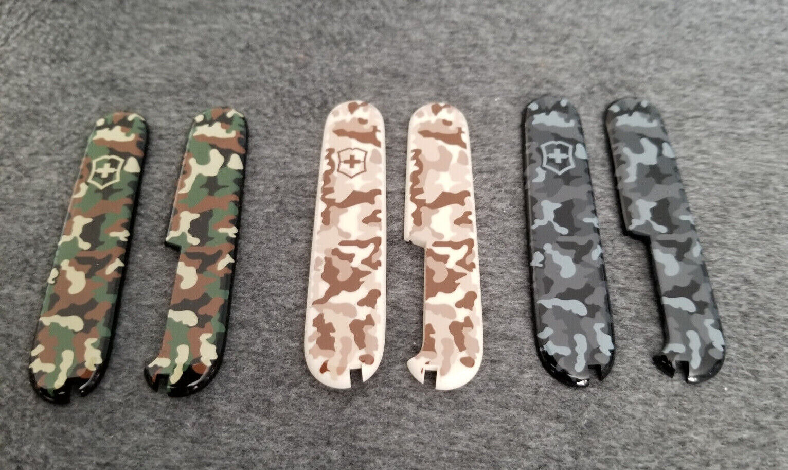 Victorinox rare lot of (3) 91mm camouflage scales 
