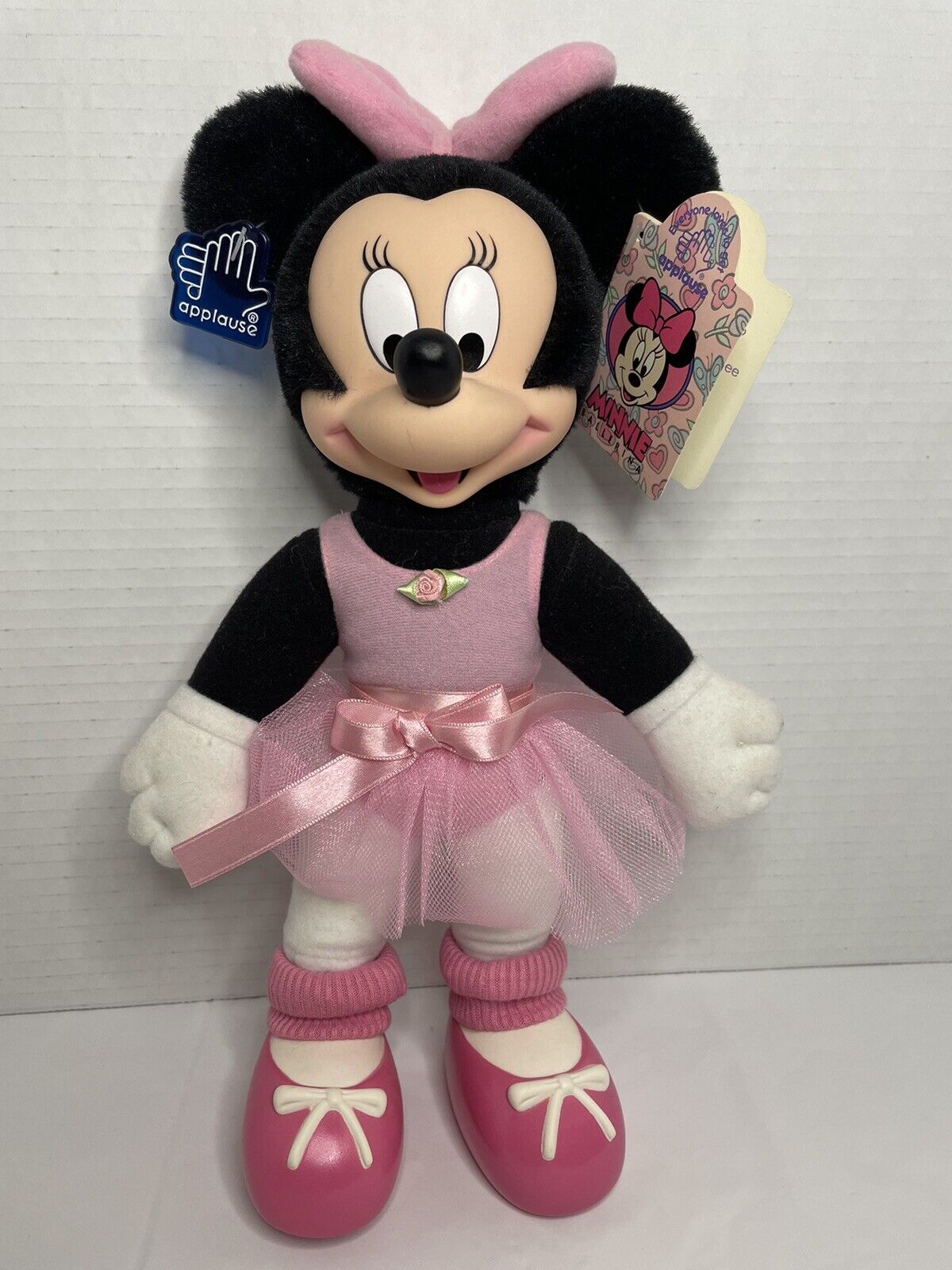 Vintage Applause Disney Plush Minnie Mouse Ballerina Pink Tutu Doll 12\