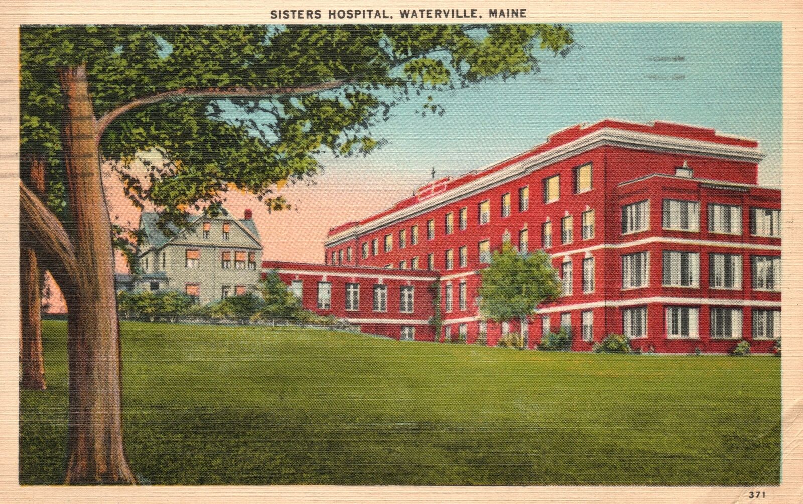 Vintage Postcard 1954 Sisters Hospital Medical Building Waterville Maine ME