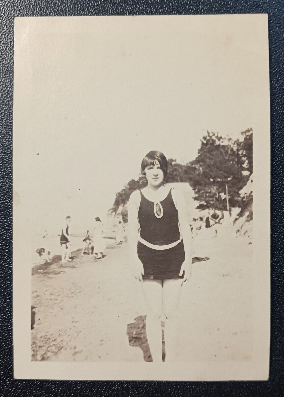 Vintage Original Photo ID\'d  Miss Naomi Fish In Her Swimsuit at The Beach 1927