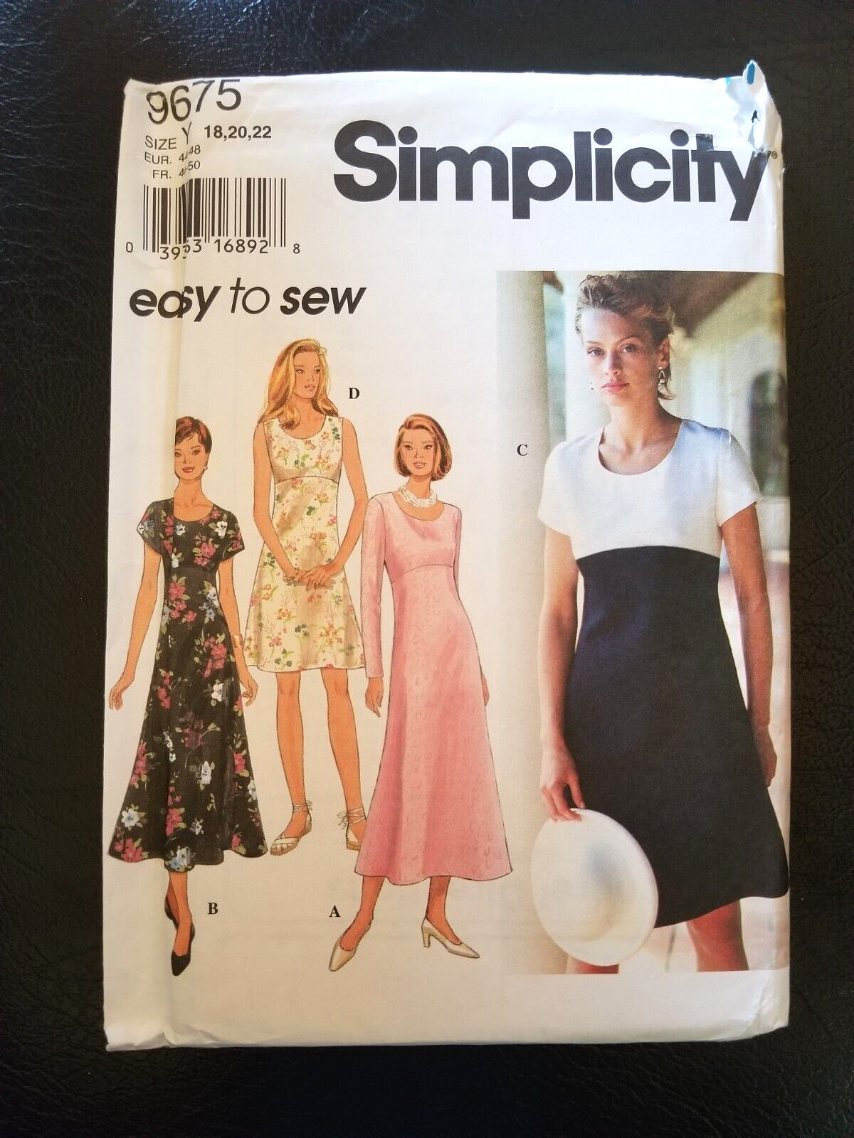 Simplicity 9675 Size Y 18-20-22 Sewing Pattern UNCUT Formal Dress Length Options