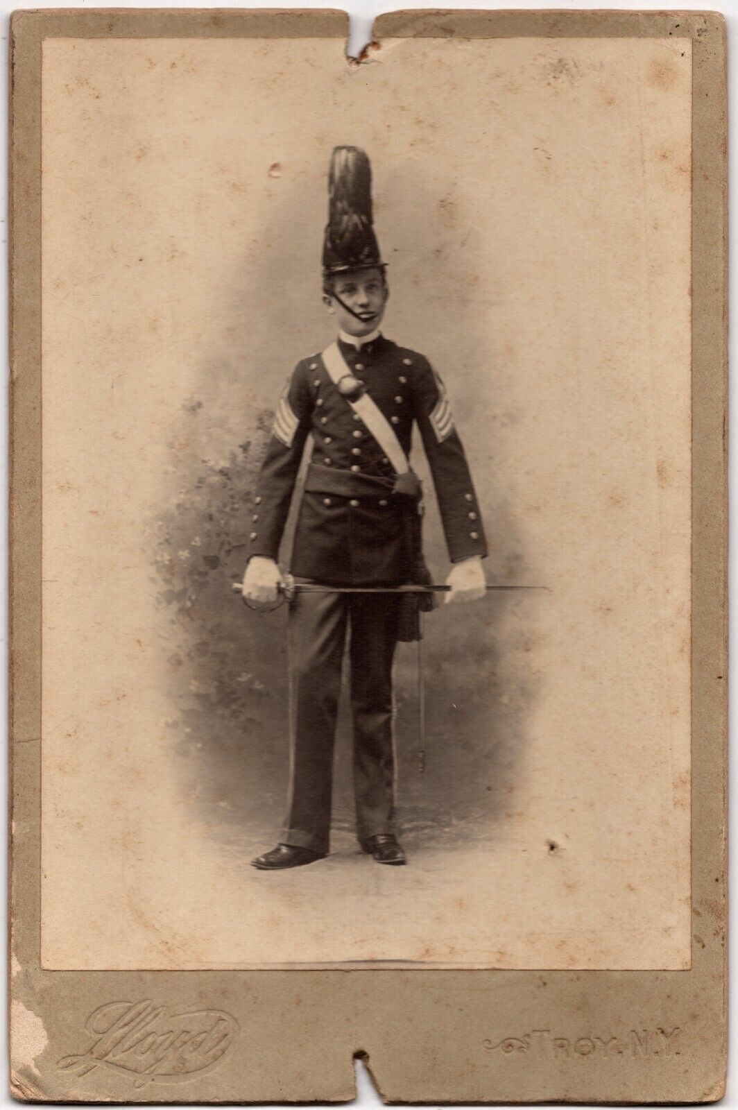 CIRCA 1890s CABINET CARD LLOYD CAPT. H. L. COONE WW1 SOLDIER TROY NEW YORK