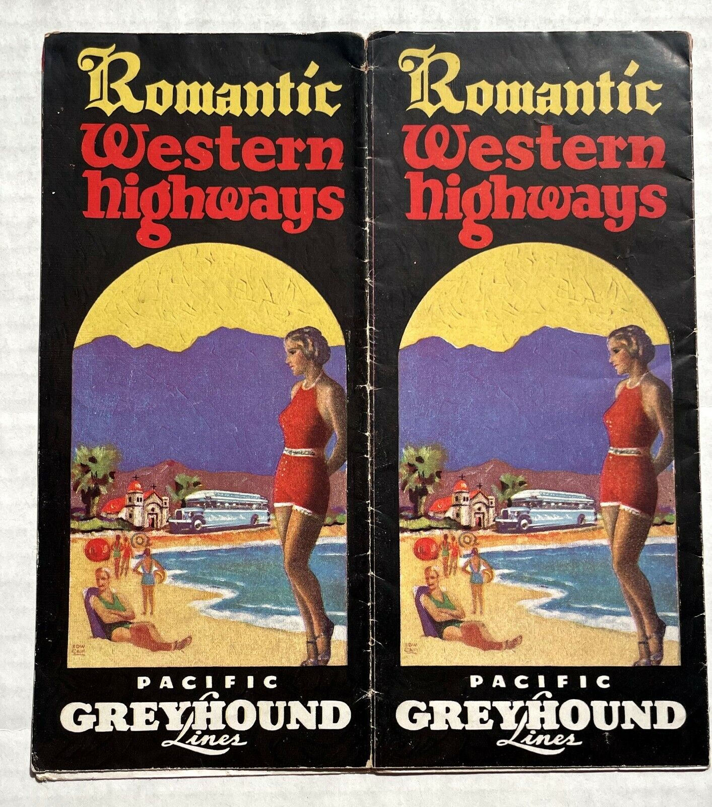 1930's Romantic Western Highways by Pacific Greyhound Lines Travel Brochure
