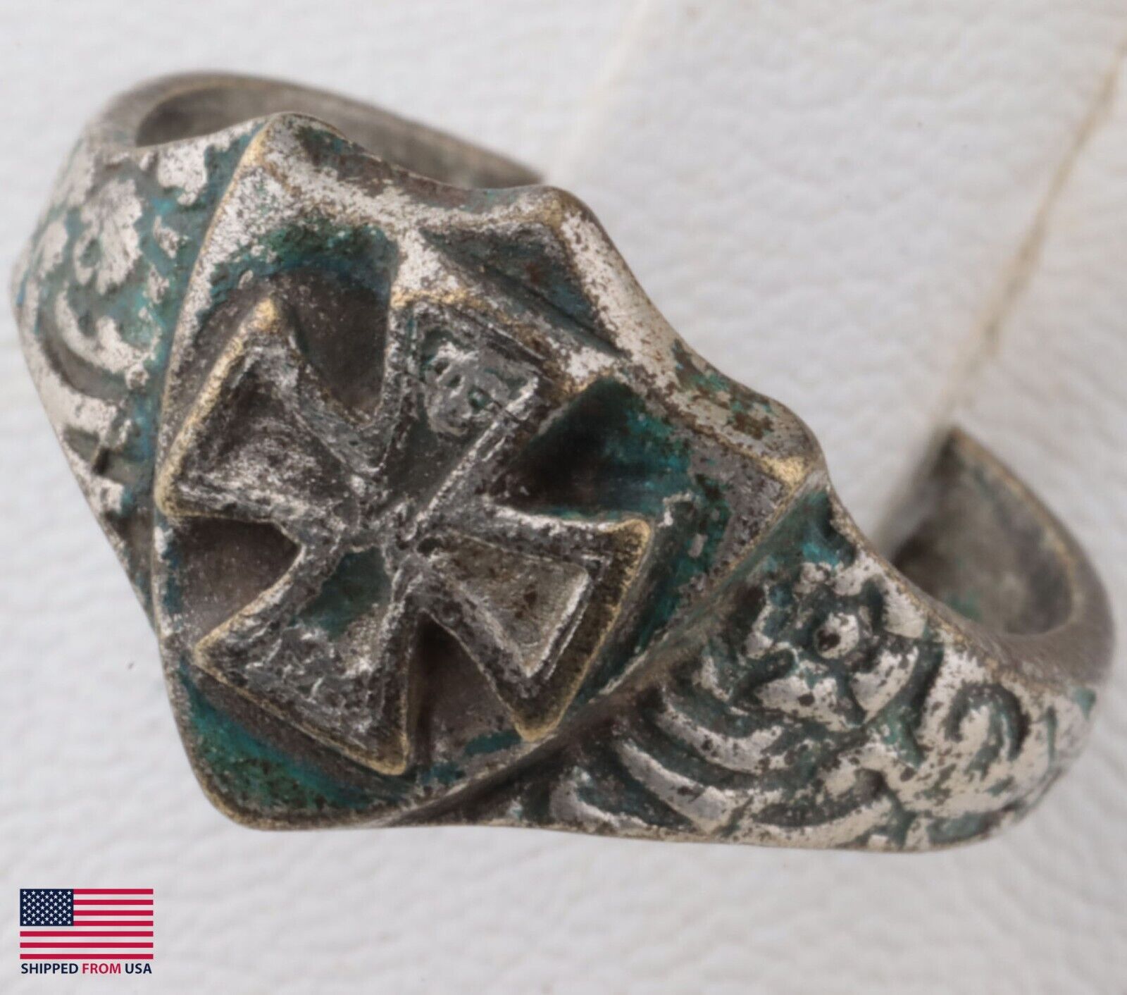 Ring GERMAN IRON Cross GERMANY WWII ww1 WWI ww2 1914-1918 Soldiers AMULET Jewel