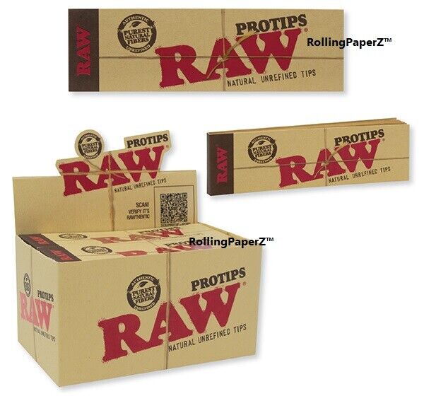 New FULL BOX of RAW Rolling Papers PROTIPS for Phatty, Custom & Creative Rolls