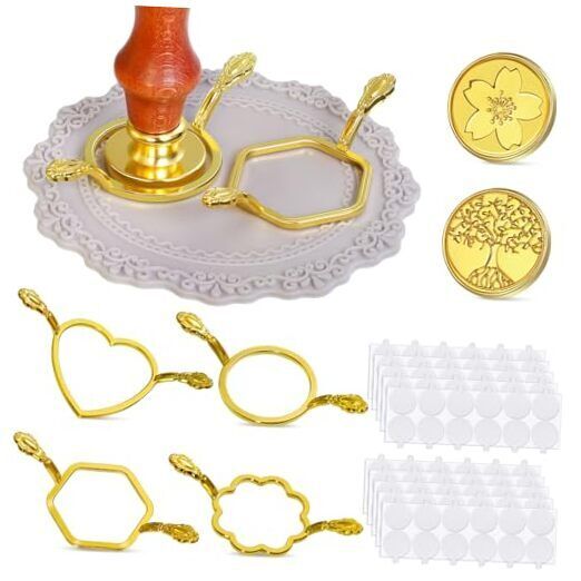 for 1 Inch Wax Seal Stamp with 2Pcs Brass Head, 4Pcs Metal 9Pcs Wax Seal Kit