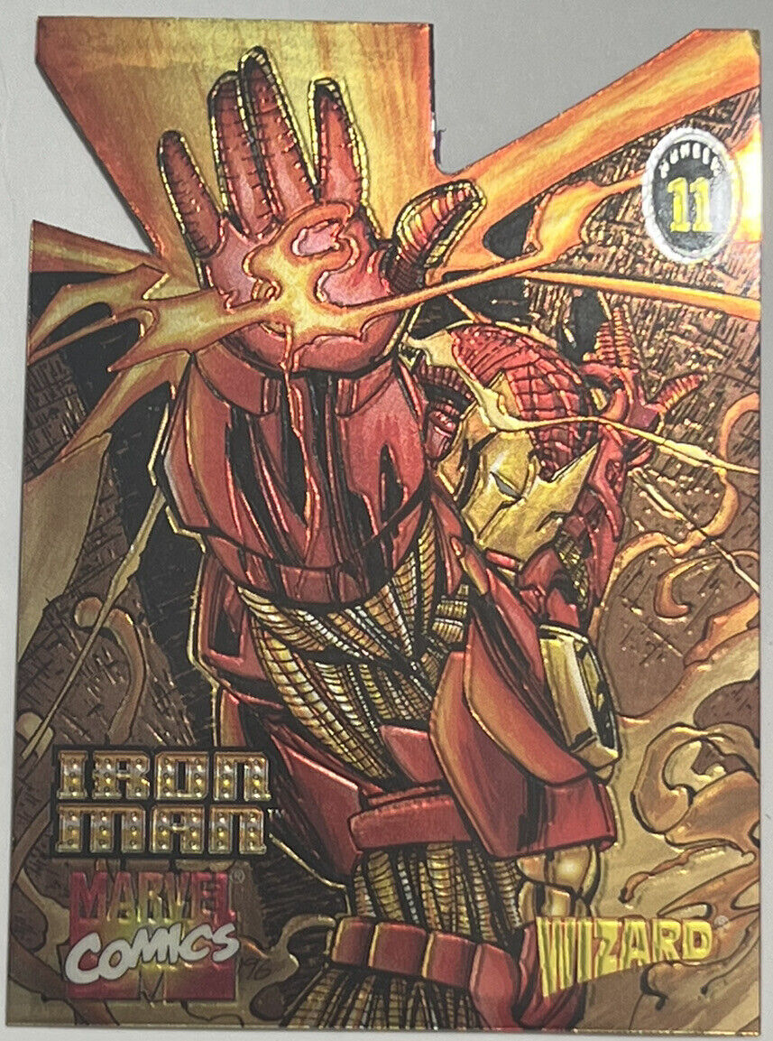 1996 Wizard Marvel Comics Die Cut Promo Card #11 Iron Man Chromium Series 4