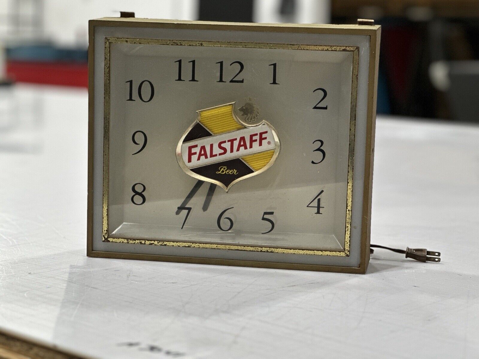 Falstaff Brewing Company Beer Lighted Clock Advertising Sign UNTESTED
